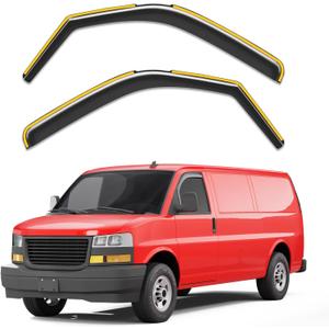 in-Channel Window Rain Guards Fit for 1996-2026 Chevy Express Van & GMC Savana 2500 3500, Extra Durable Window Visors Window Deflectors Vent Shades Car Accessories
