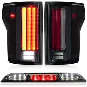 Tail Light + 3rd Brake Cargo Lamp for Ford F-150 2015-2020, Third High Mount Stop Light Rear LED Taillight Assembly, Not Fit for 2019 XLT/Lariat & Blind Spot Model & Factory LED Lamp