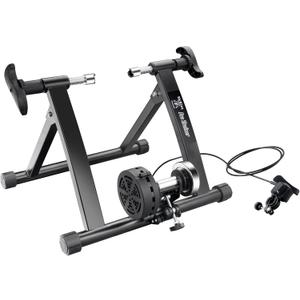Exercise Bike Trainer - Indoor Bicycle Training Stand With Quiet 5-Level Magnetic Resistance and Front Wheel Riser Block by Bike Lane