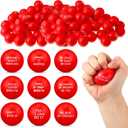 Shappy 72 Pcs Inspirational Stress Relief Balls Motivational Stress Ball Encouraging PU Bulk Stress Balls for Adults Small Therapy Fidget Relief Toys for Valentines Gifts Fidget Anxiety(Red)