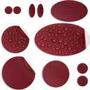 aZengear Down Jacket Repair Patches | Pre-Cut, Self-Adhesive, Soft, Waterproof, Tear-Resistant Rip-Stop Nylon Fabric to Fix Holes in Clothing, Sleeping Bags, Ski Pants (11 Pcs, Burgundy)