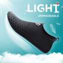 SEEKWAY Water Shoes Quick-Dry Aqua Socks Barefoot Slip-on for Beach Pool Swim River Yoga Lake Surf Women Men Black SK001 (5-6 Women/3.5-4 Men, 1a-splice Black)