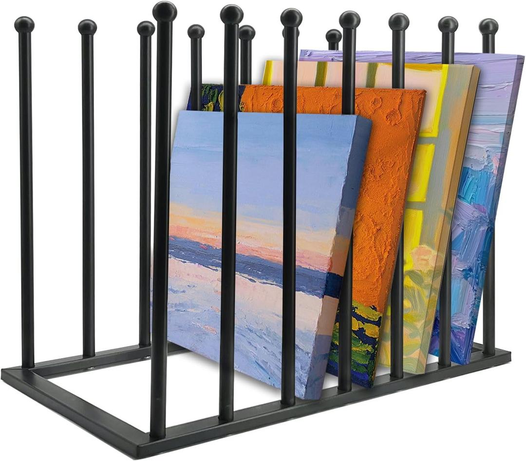 Art Storage Rack, Art Drying Rack, Art Canvas Organizer, Paint Display Rack Metal Easel Display Stands for Canvas Boards, Panels, Prints, Frames, Artworks, Gallery