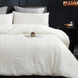 Cupocupa King Size Comforter Set;White Comforter Boho Tufted Lightweight Bedding Sets 3PCS Pom Pom Comforter Soft Jacquard with 2 Pillow Cases for All Season