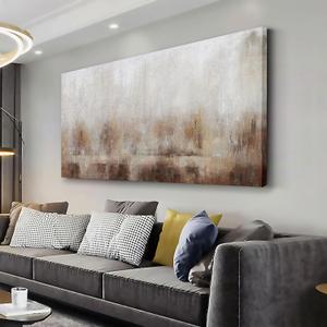 Abstract Wall Art Home Decor Wall Brown Canvas Print Wall Art Framed Modern Abstract Artwork for Living Room Bedroom Dining Room Home Office Decor 29"x58"