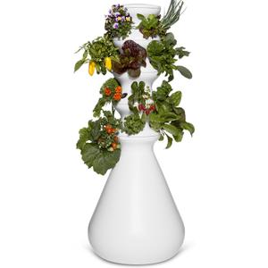 Farmstand Starter Kit + 24 Seedling Credit | Medium Hydroponic Growing System Kit | Self-Watering Outdoor Vertical Garden Planter Tower | 4ft 10in | Made in USA