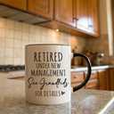 Funny Retire Gifts for Grandma or Grandpa, Retirement Gifts for Women Men Mom Dad Coworkers Friends, Christmas Retired Under New Management See Grandkids For Details 11oz