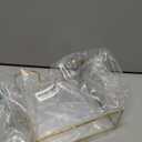 Sumnacon Square Glass Napkin Holder - Stylish Gold Luncheon Napkin Holders for Dining Table Countertop Kitchen, Decorative Napkin Basket for Picnic Wedding Party Restaurant Office Hotel (7.2 x 7.2 Inch/Luncheon)