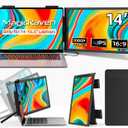 Laptop Screen Extender, 14" 1080P IPS Portable Monitor Travel Monitor for 14-16.5" Laptops with USB-C/HDMI Port, Plug and Play Attachment Screen for Windows/Mac/Android/Switch/PS5/Xbox