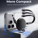LISEN Multi Charging Cable, 3 in 1 Retractable Charging Cable, Retractable Car Charger with Type C/L/Micro USB Ports for iPhone 17 16 15 14 Pro/Samsung Galaxy S25/Kindle, Car Accessories for Women