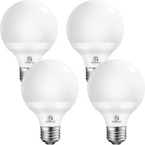 Energetic Vanity Globe Light Bulbs G25 LED for Bathroom Mirror Living Area, 2700K Soft White, Dimmable 600 Lumens, 6W, E26 Base, Round Frosted Classic Ambient Decorative Bulb, ETL Listed, 4-Pack