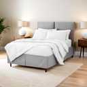 Bare Home Queen Bed Skirt - 15-Inch Tailored Drop Easy Fit - Bed Skirt for Beds - Center & Corner Pleats (Queen, Grey)