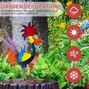 Metal Rooster Yard Statue, Wacky Outdoor Garden Statues, Metal Rooster Yard Garden Decorations Statues, Chicken Ornaments Yard Art for Backyard Patio Lawn Decorations, Gifts for Chicken Lovers (A)