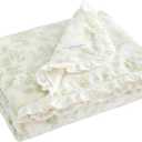 Laura Ashley - Plush Throw Blanket, 50x70, Soft and Warm with a Lightweight Feel, Botanical Leaf Design, Annalise Green