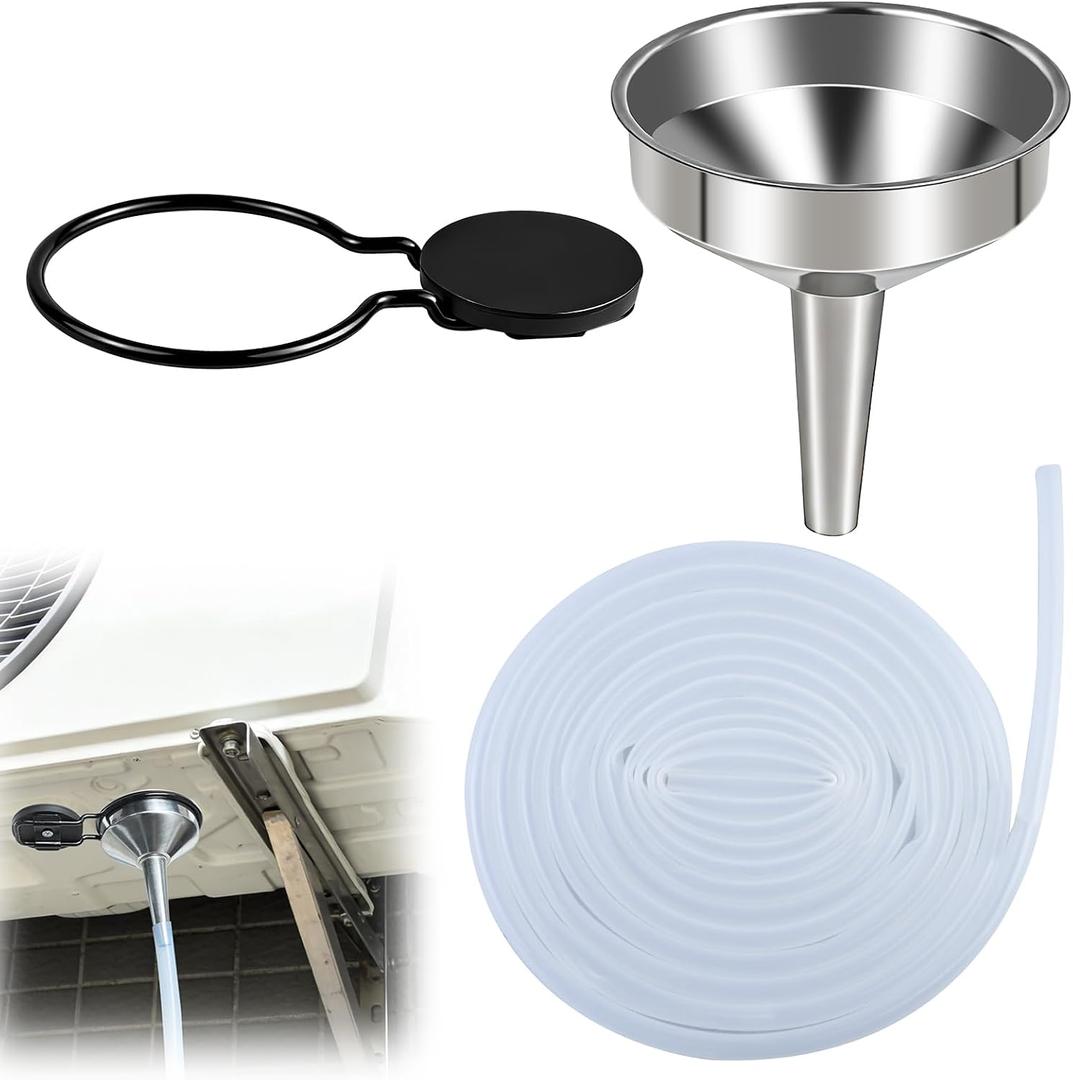 Magnetic Window Air Conditioner Drain Kit, 15Ft Portable AC Drain Hose Kit Window AC Water Drainage System AC Drip Line Condensate Hose Funnel Connector Attachment for Window AC and Mini Split Units