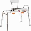 Eagle Health Supplies Pro-Slide Shower Chair & Tub Transfer Bench with Cut Out, Height Adjustable, Heavy-Duty Capacity up to 400 LBs, for Safety Shower, for Elderly & Disabled (70311)