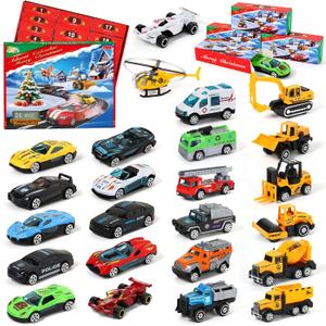 SpringFlower Advent Calendar 2025 for Kids, Christmas Advent Calendar with 24PCS Different Alloy Cars for Toddler, 24 Days Countdown Calendars Christmas Gifts for Toddlers Kids Boys