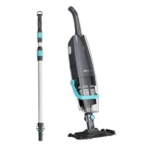 PoolMr Cordless Handheld Pool Vacuum, Rechargeable Pool Cleaner with 18.5 Gal/ Min Suction, Dual-Phase Cleaning System, Ideal for Above Ground Pools, Spas, Hot Tubs, Black