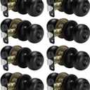 goldenwarm Black Interior Door Knobs, Matte Black Privacy Door Knob, Black Bedroom Door Knobs, Black Door Knobs Interior Bulk, Indoor Bathroom Door Knob(8 Pack, Matte Black)