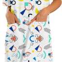 YYA Loose Nightgowns for Women Short Sleeve Sleepwear V Neck Nightshirt with Pockets Soft Pajama Dress S-3XL (L)