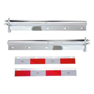 Stainless Steel Straight Spring Loaded Mud Flap Hanger,Round Tube Style,1-1/8" Bolt Spacing,30" Length.with 7 inch Enhanced Spring Inside.with 2pcs Reflective Plate