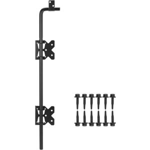 24" Heavy Duty Cane Bolt Gate Drop Rod Gate Drop Pin Upgraded Lockable Drop Bolt for Gate Safe, Solid Steel Gate Hardware Holding Wooden Vinyl Metal Fence Gates with Black Finish