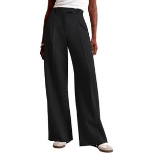 NIMIN Women Wide Leg Pants High Waisted Business Casual Work Trousers Dressy Pants with Pockets (Medium, Black)