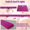 6FT/9FT Folding Balance Beam for Kids ages 3-15- Foldable Gymnastics Floor Beam,Anti-Slip ,Carrying Bag, Faux Suede Covered,EVA foam,Gymnastics Equipment for Kids Training At Home,School,Gym Center