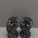 Hedoc 2 Pack Fake Owl Decoys to Scare Birds Away, Rotating Head Bird Deterrents, Nature Enemy Scarecrow Plastic Statues, Pest Repellent for Gardens and Patios (10+11 Inch)