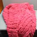 L'AGRATY Chunky Knit Blanket Throw: 50''x60'' Chenille Chunky Knitted Throw Blanket for Bed Couch - Handmade Thick Big Cable Knit Blankets - Large Crochet Rope Blanket for Home Decor(Hot Pink)
