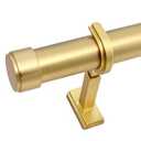 BlastHome® Non-Adjustable Luxury Curtain Rods for Windows, 1 ¼” Rod Set, 3 foot Fixed Length, Brushed Gold