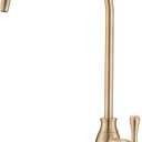 Delle Rosa Brushed Gold Drinking Water Faucet, Non-Air Gap Stainless Steel Kitchen Water Filter Faucet, Classical Water Filtration Faucet for Under Sink Water Filter System Brushed GoldLight Gold