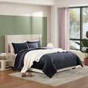 UGG Remina Comforter Set 5 Piece Bed in a Bag with Throw Blanket, Decorative Pillow, Shams, and Reversible Comforter Hypoallergenic Washable Luxury Warm Fluffy Bedding Set, Full/Queen, Navy Blue