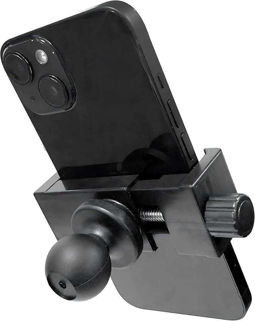 Phone Holder with 1" (25mm) Ball Head Adapter Compatible with RAM mounts B Size Double Socket arm & Bike Motorcycle Phone Mount for 4.7''-7.2'' Smartphone