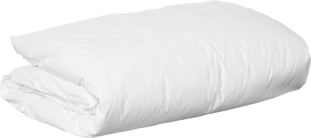 National Allergy Premium 100% Cotton Duvet Comforter Protector - Twin Size - 66" x 86" - White - Breathable 300 Thread Count Hypoallergenic Cover - Zippered Encasement - Bedding Linen