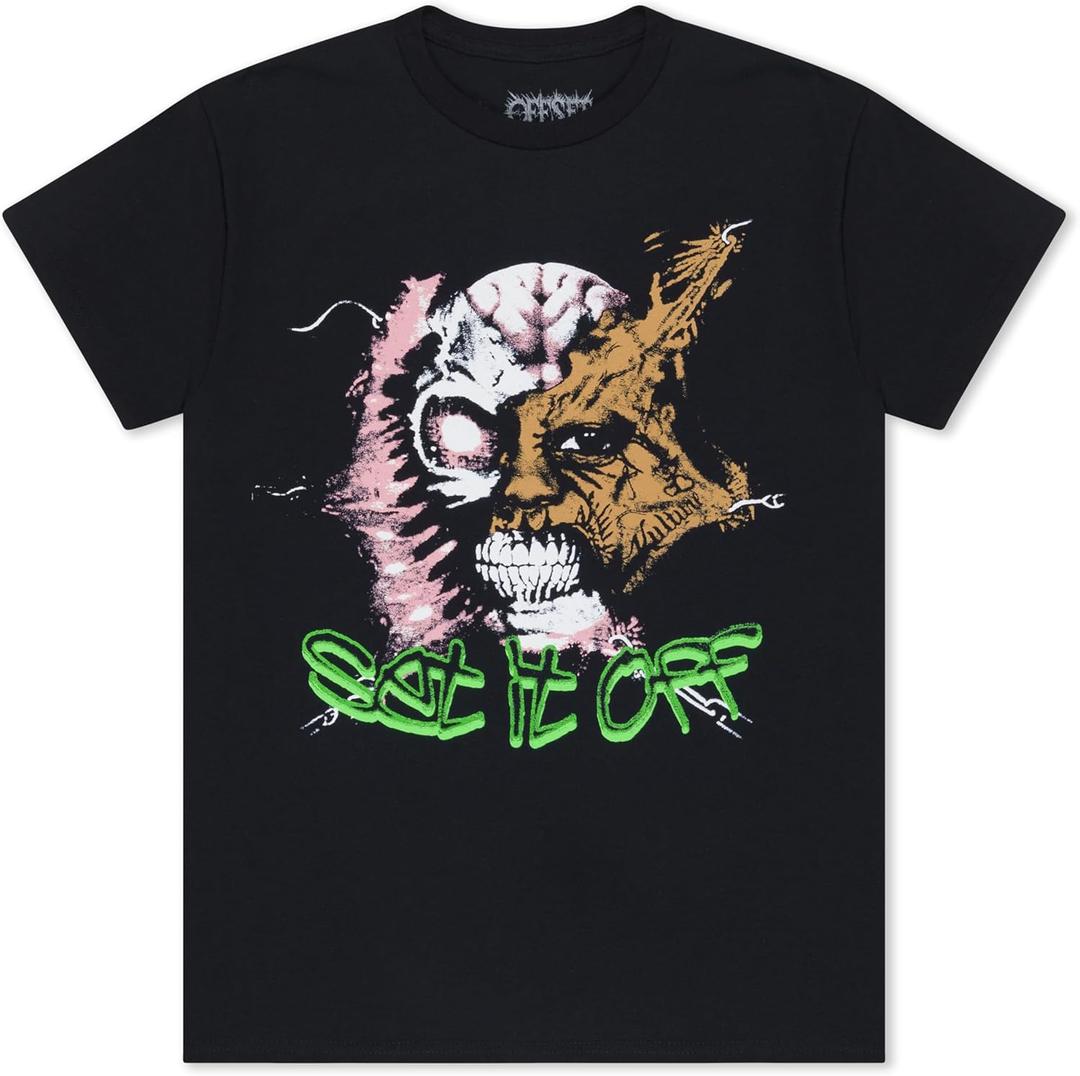 Offset Unisex Adult Tear Tee, Black, XXL