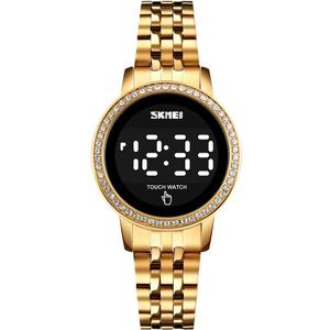 Stainless Steel Gold Womens Digital Watch for Women Waterproof