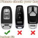 for Audi Key Fob Cover with Keychain, 3-Button Key Case, TPU Protector Compatible with A4 A5 A6 A7 A8/Q5 Q7/S3 S4 S5 S6 S7 S8 SQ5/R8 RS5 RS7