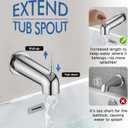 7 Inch Slip on Bathtub Spout with Diverter, Compatible with Moen 3839/3853,Extra Long Diverter Tub Spout Fits 1/2" Copper Tube(5/8" Diameter),Chrome