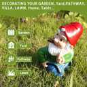 Garden Gnome Statue Outdoor Decor, Middle Finger Gnome Figurine Decorations Gnome Statue for Lawn Yard Balcony Porch Patio