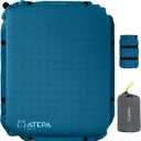 ATEPA Inflatable Seat Cushion, Self-Inflating Portable Stadium Airplane Travel Foam Cushion Pad for Camping, Sports Events, Outdoor (XL 1 Pack Blue)