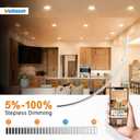 VOLISUN 60 Pack 6 inch Recessed Lighting, 5CCT Ultra-Thin, 1080Lumen, 6 INCH-White