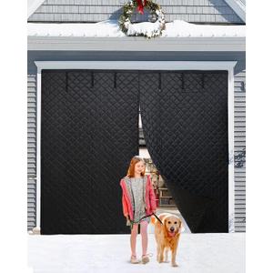 Magnetic Closure Thick Garage Door Insulation Kit, 16'* 7' Insulated Door Curtain for Winter, Garage Door Panel Cover for Heat Insulation, Weatherproof, Windproof, Soundproof