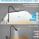 LED Floor Lamp, 18W/2000LM Bright Reading Floor Lamp for Office with Double Head, Adjustable Gooseneck Dimmable Modern Standing Light for Lash Extension Craft, Eye Caring Floor Lamps for Living Room (Black)