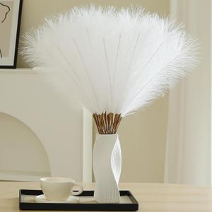 Wertuirk 30pcs White Pampas Grass - 24 Inch Faux Pampas Grass Decor, Artificial Tall Pampas Grass for Wedding Flower Arrangement, Party Decorations, Christmas and Home Decor (White)