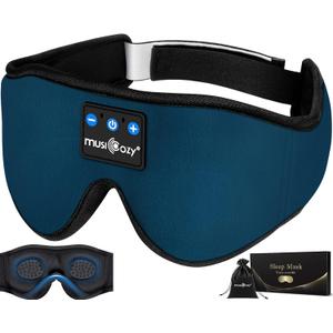 MUSICOZY Sleep Headphones Bluetooth 5.4 Headband Sleeping Eye Mask for Mom Women Men Wireless Music Earbuds Earphones for Side Sleepers Built-in HD Speakers Cool Gadgets Unique Gifts