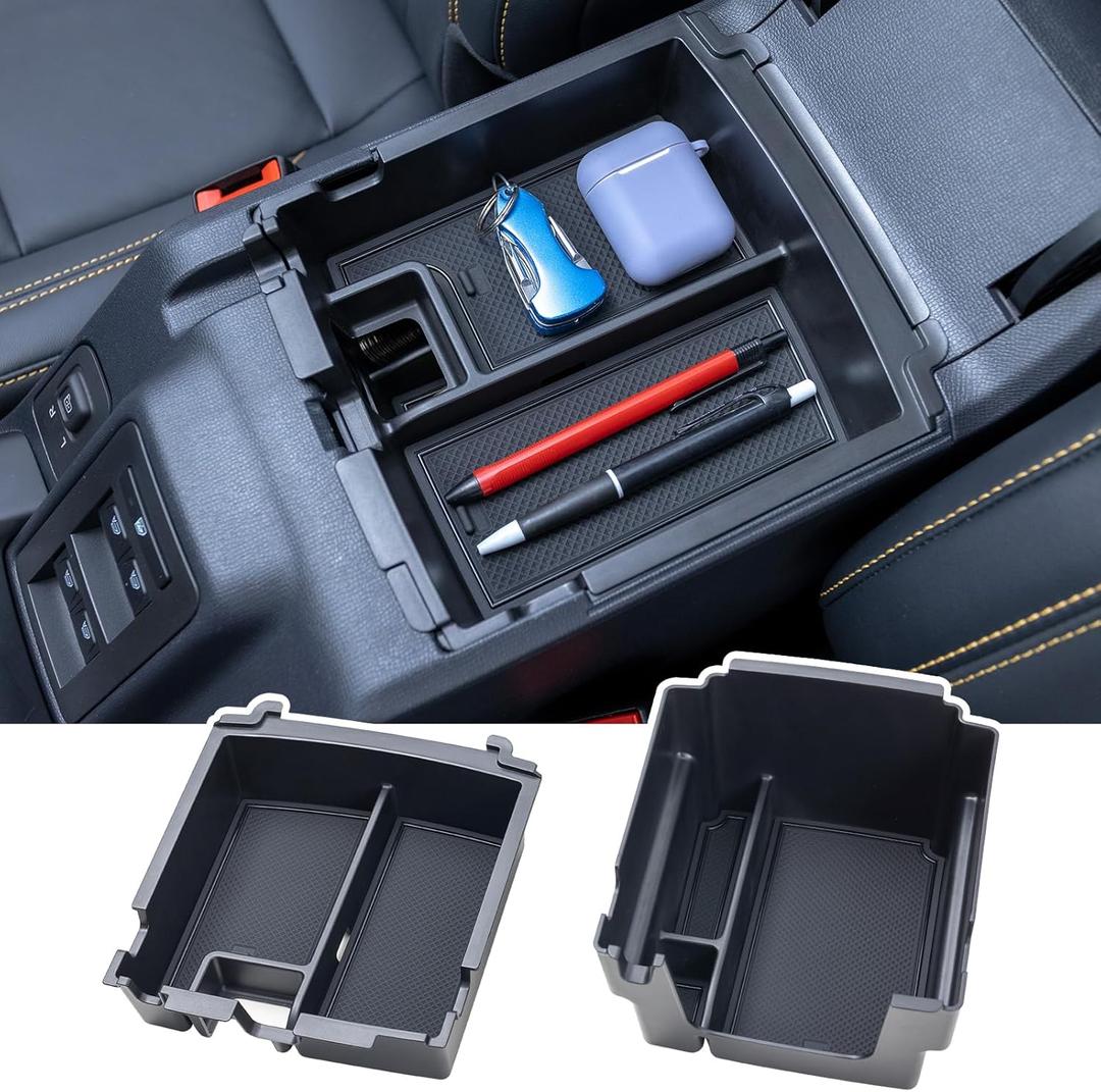 TOPINSTALL 2-Layer Trays Compatible with 2025 2026 Ford Bronco 4 Doors Automatic Transmission ONLY, Full Size Bronco Center Console Organizer (Not for Manual Transmission & 2 Doors & Bronco Sport)