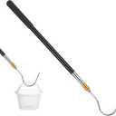 Pool Skimmer Basket Hook Extendable Pool Filter Skimmer Handle 61.6 Inch Swimming Pool Basket Lid Lifting Hook for Knee Saver Pool Cleaning Accessory Keep Hands Clean