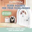Purrfect Portal Meow Manor Cat Door Interior Door - No-Flap, Fits Cats Up to 20 lbs, Easy DIY Setup, No Training Needed (Original, White With Silver Accents)