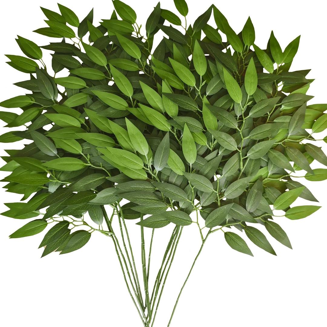 84Pcs Italian Ruscus Greenery Stems 23" Artificial Silk Greenery Leaves for DIY Wedding Arch Bouquet Filler Table Centerpieces Home Indoor Decor